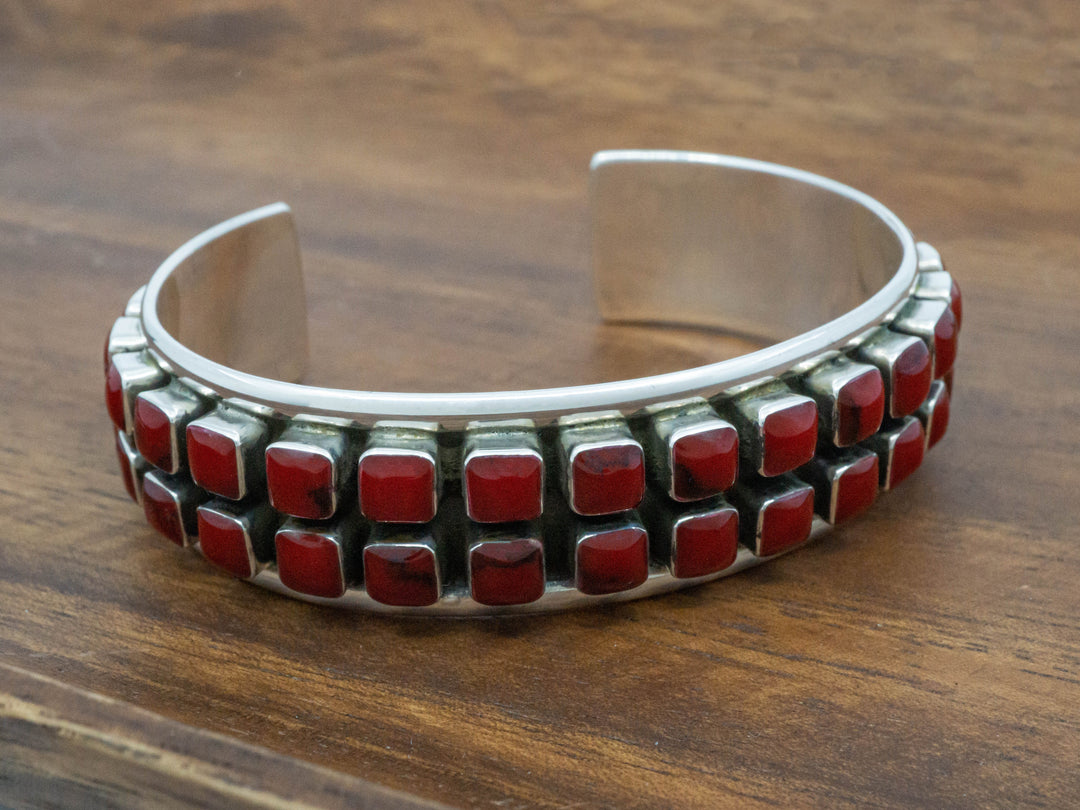 Double Row Red Jasper Cobblestone Cuff