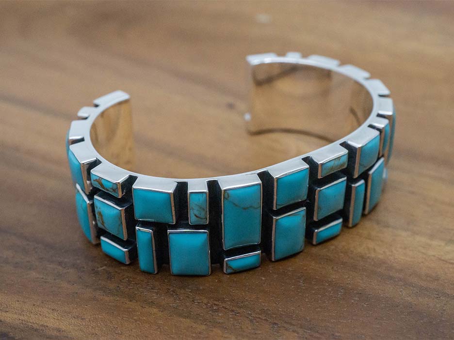 Wide Turquoise Mosaic Cuff