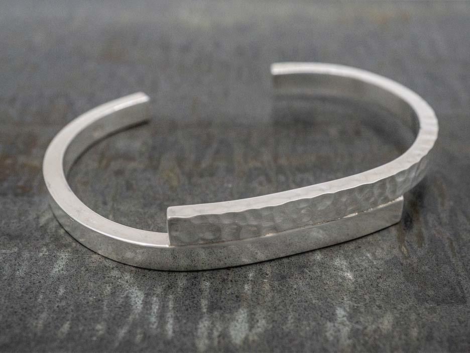 Hammered and Smooth Overlap Cuff