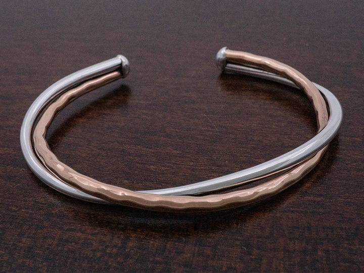 Silver & Copper Twist Cuff