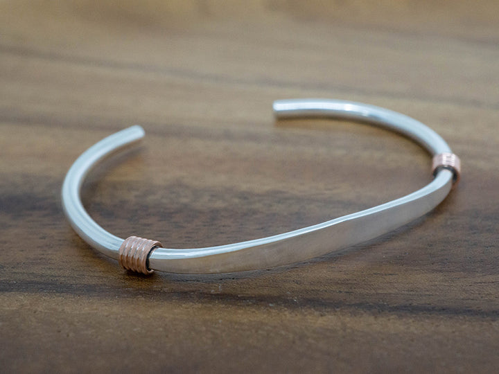Silver Cuff w/ Copper Coils