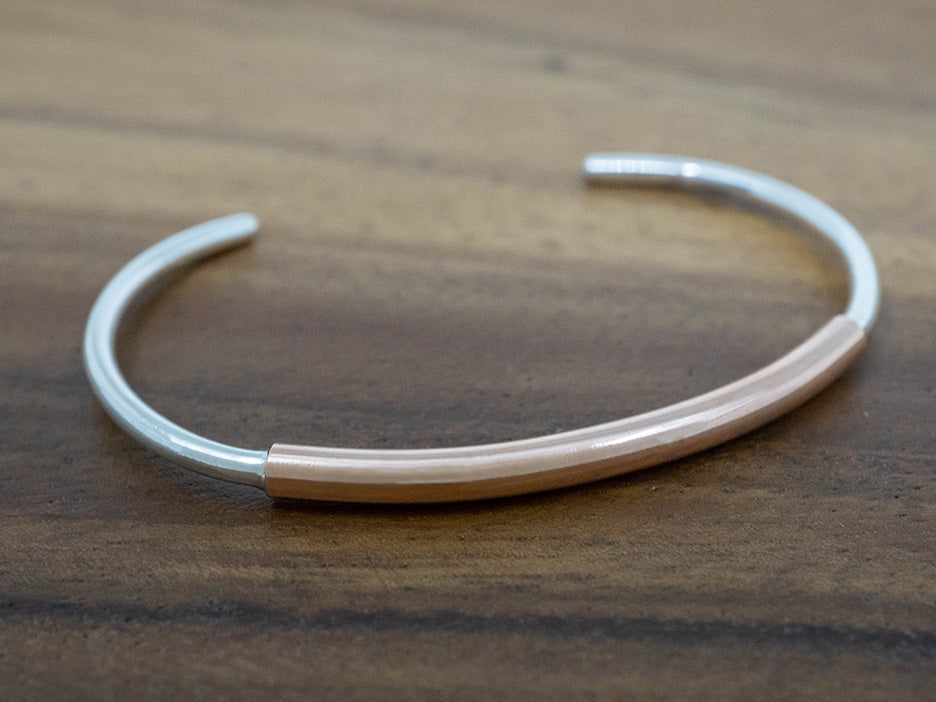 Simple Silver Cuff w/ Copper Finish