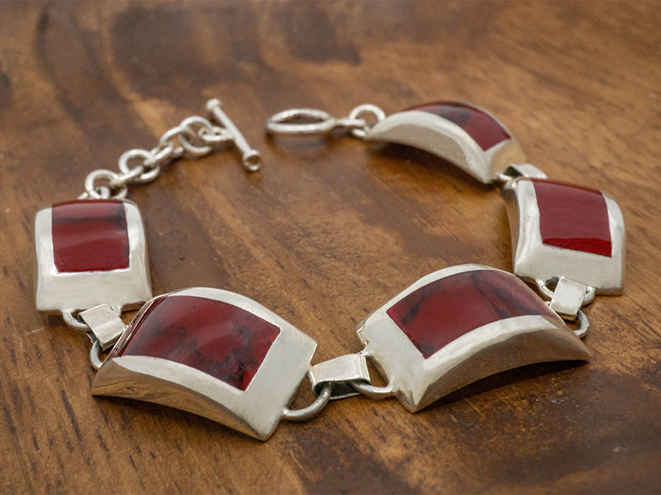 Large Red Jasper Cuna Bracelet
