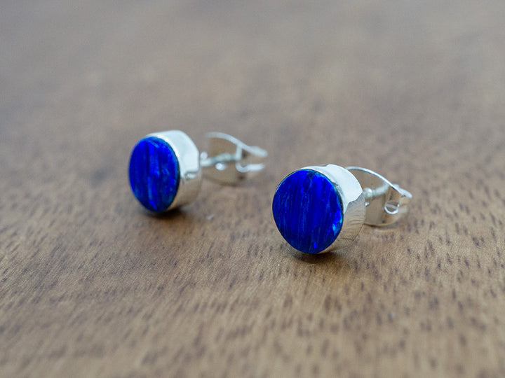 Dark Blue Opal Studs