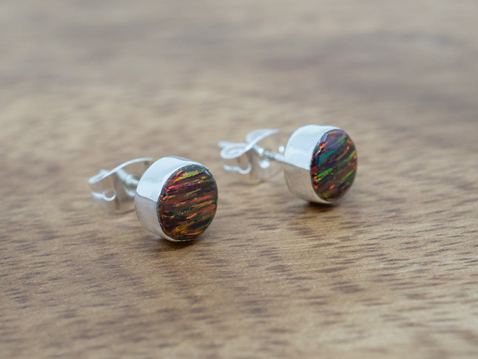 Fire Opal Studs