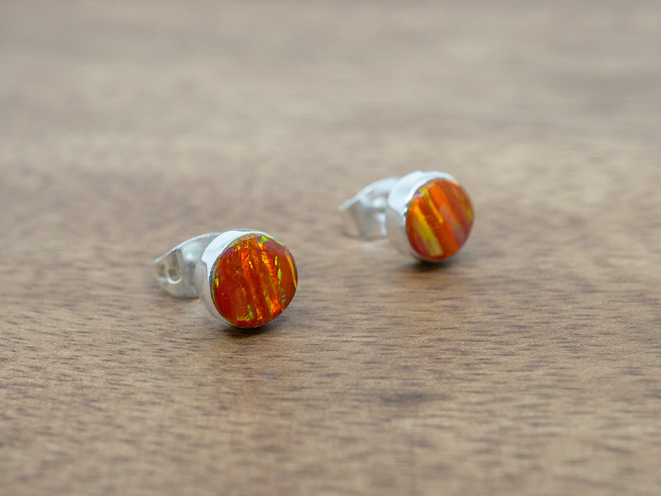 Orange Opal Studs