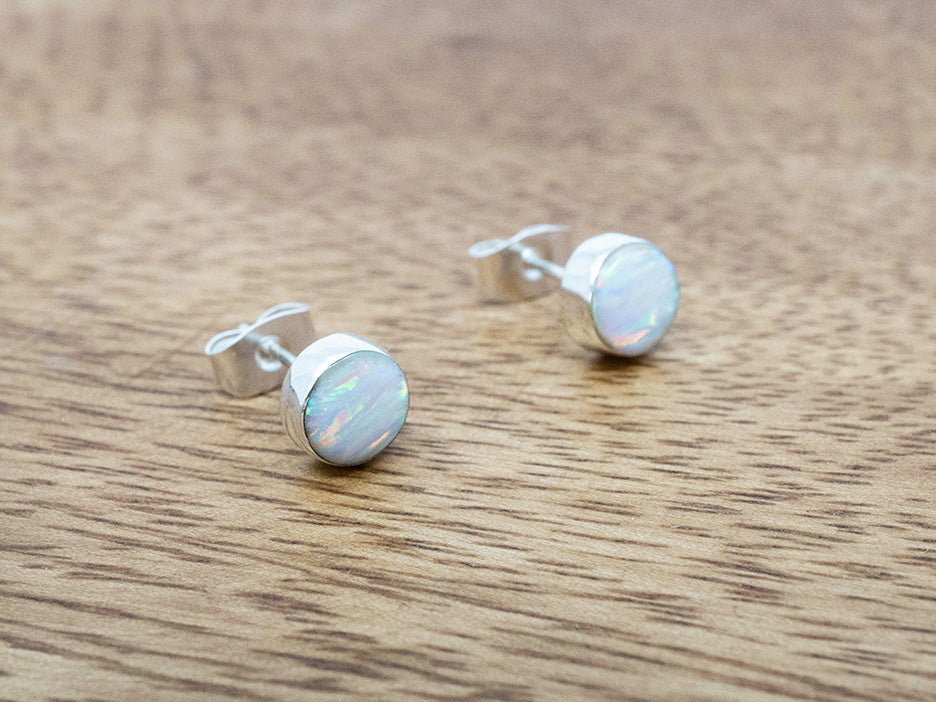 White Opal Studs