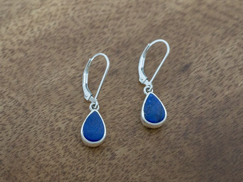 Lapis Teardrop Earring on Lever Back