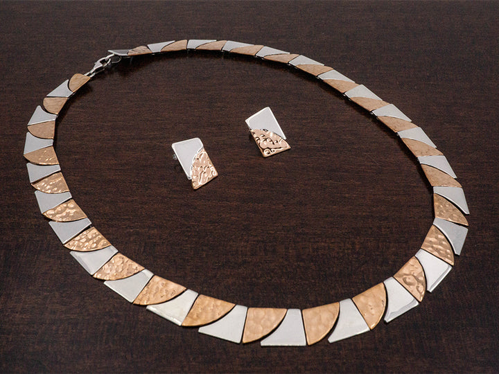 Copper & Silver Puzzle Necklace