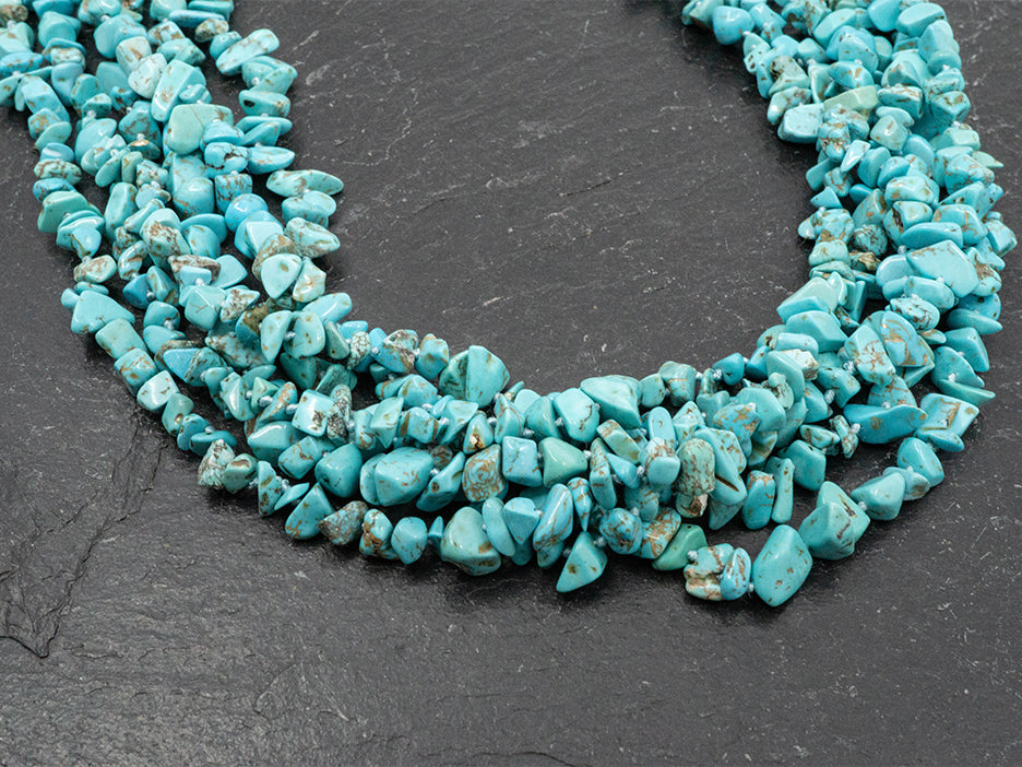 Turquoise Chip Multi-Strand Necklace – Corazon Sterling Silver