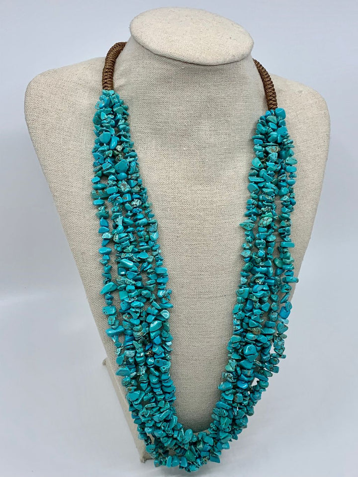 Turquoise Chip Multi-Strand Necklace
