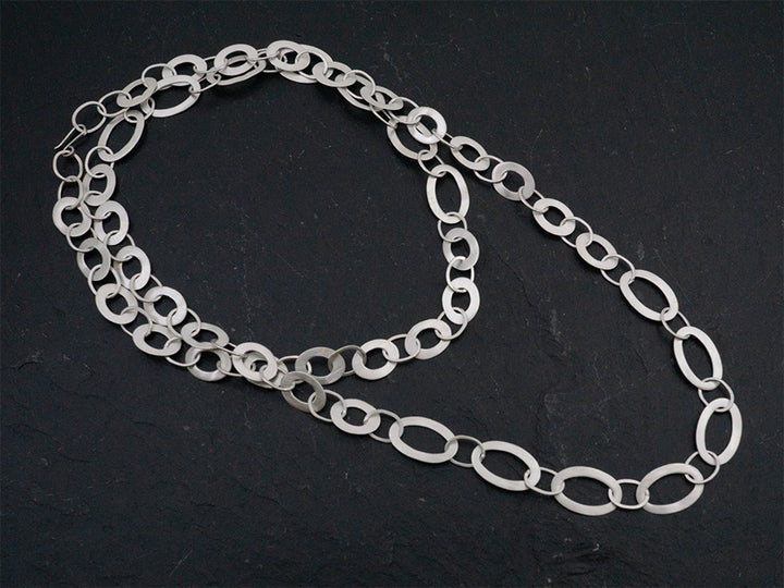 Brushed Oval Links Necklace