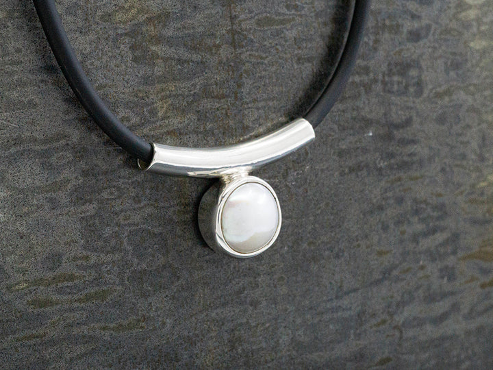 Pearl on Black Jelly Necklace