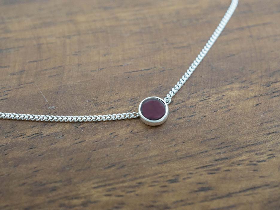 Garnet Cabochon Necklace