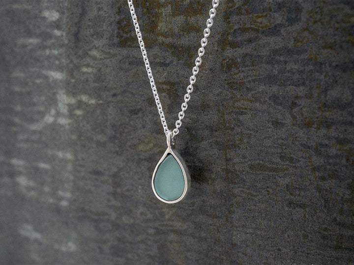 Petite Chalcedony Teardrop Necklace