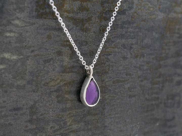 Petite Amethyst Teardrop Necklace