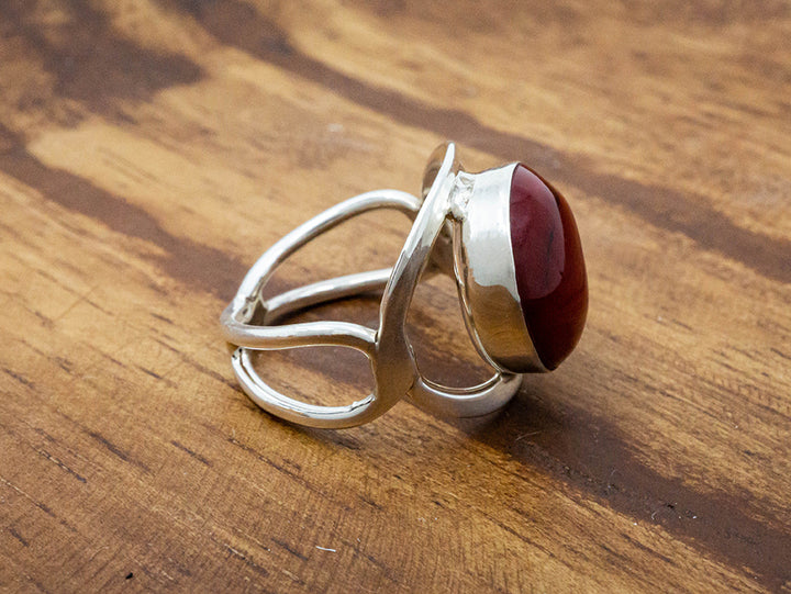 Round Frame Ring w/ Red Jasper Ring