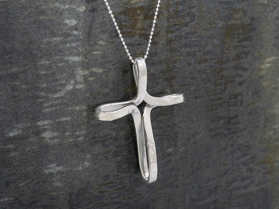 Hammered Tiffany Cross Pendant