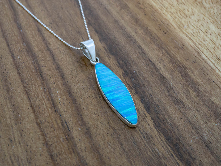 Blue Opal Surfboard Pendant