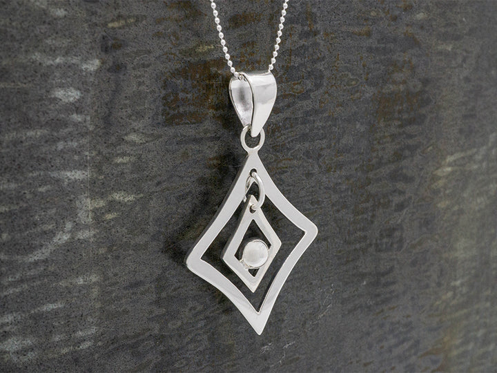 Hanging Diamond w/ Bead Pendant