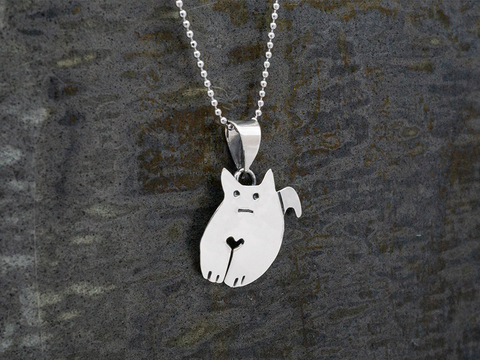 Sterling Silver Fat Cat Pendant
