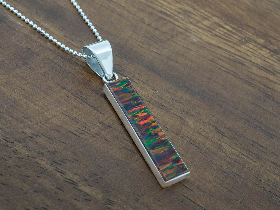 Fire Opal Column Pendant