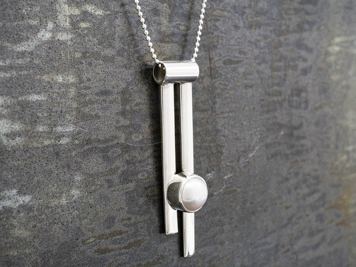 Modern Chimes Pendant w/ Pearl