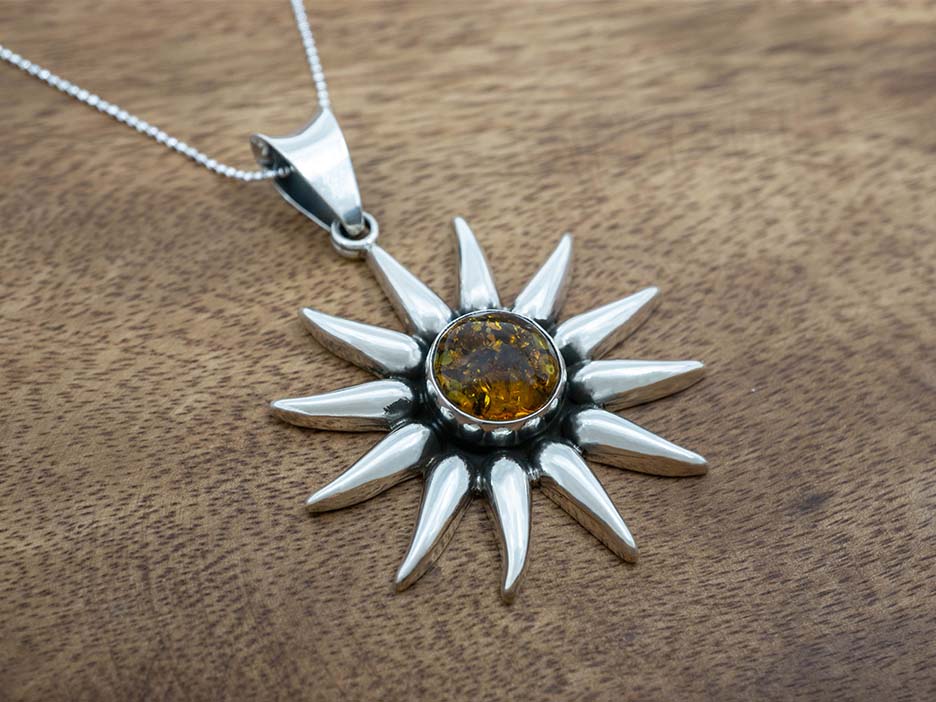 Amber Sunburst Pendant