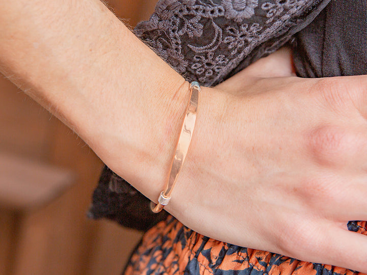 Copper Cuff w/ Silver Coils