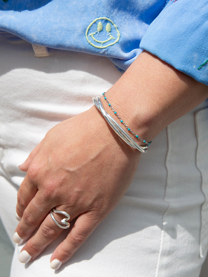 Hammered & Smooth Twist Cuff