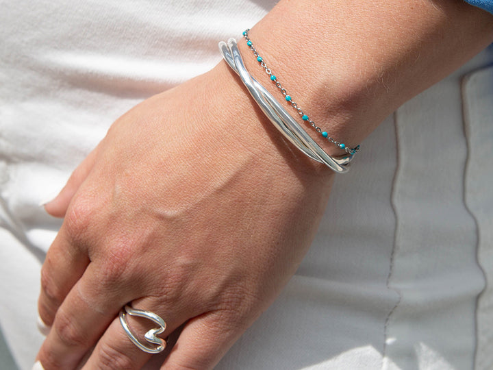 Hammered & Smooth Twist Cuff