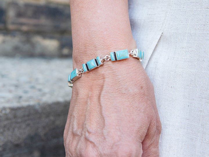 Turquoise Mosaic Links Bracelet