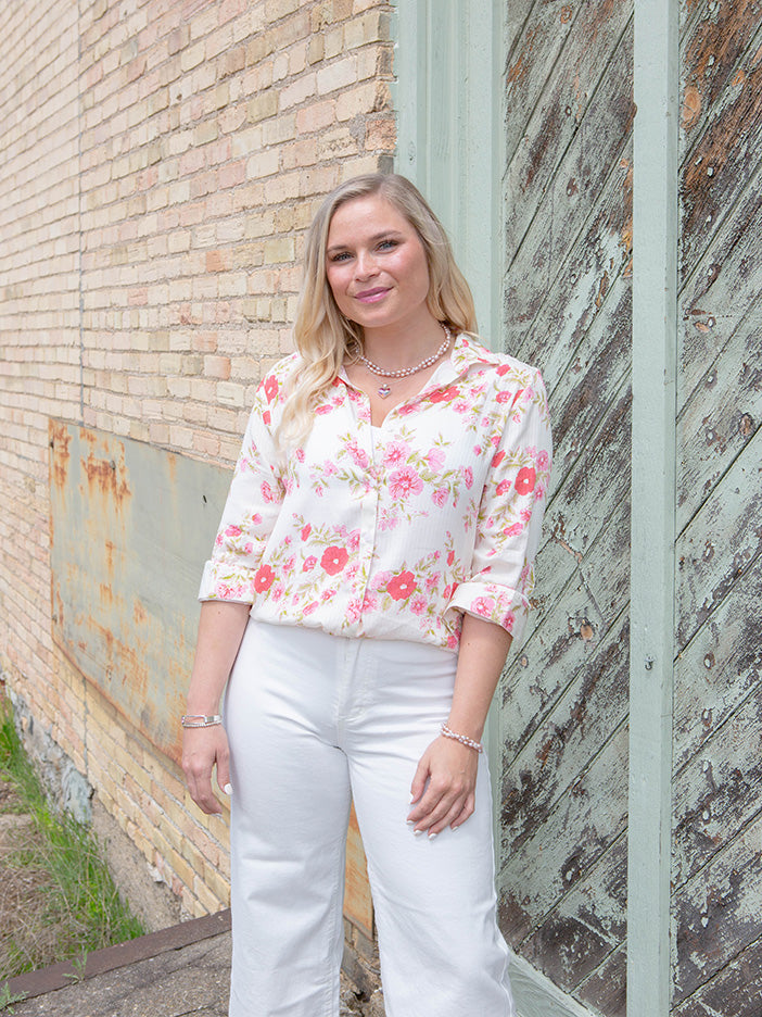 Lydia Blouse, Vintage Pink