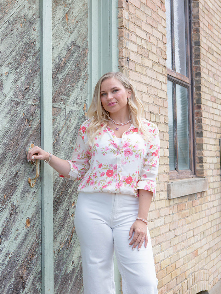 Lydia Blouse, Vintage Pink