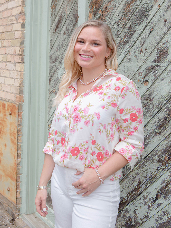Lydia Blouse, Vintage Pink