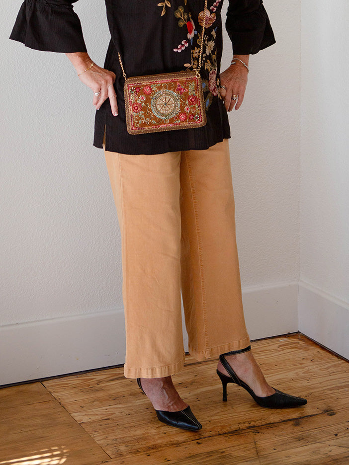 Mid-Rise Wide Leg Pant, Oak