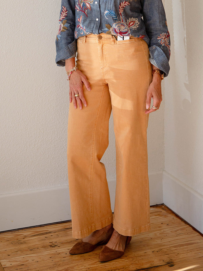 Mid-Rise Wide Leg Pant, Oak