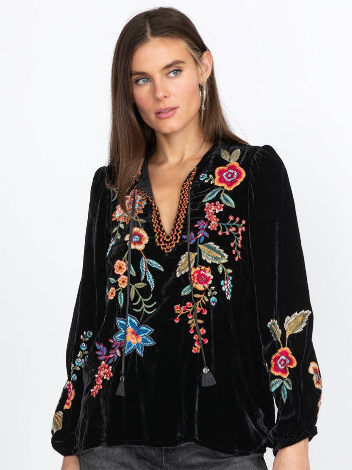 Johnny Was Ardell Velvet Relaxed Blouse