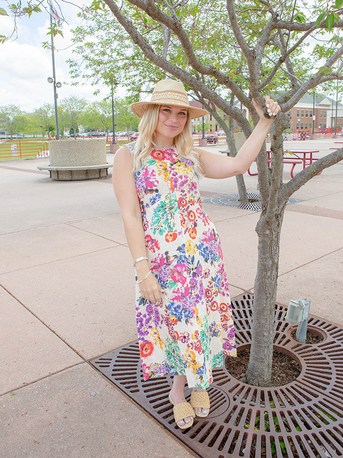 Johnny Was Evalon Linen Chevron Tank Dress