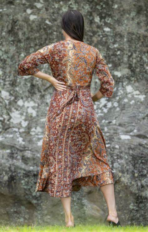 C1166 Cienna Autumn Lis Wrap Dress