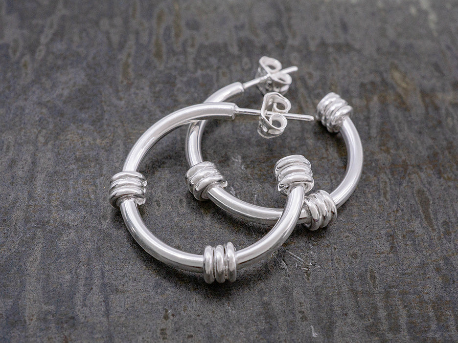 Silver Hoop with Coils