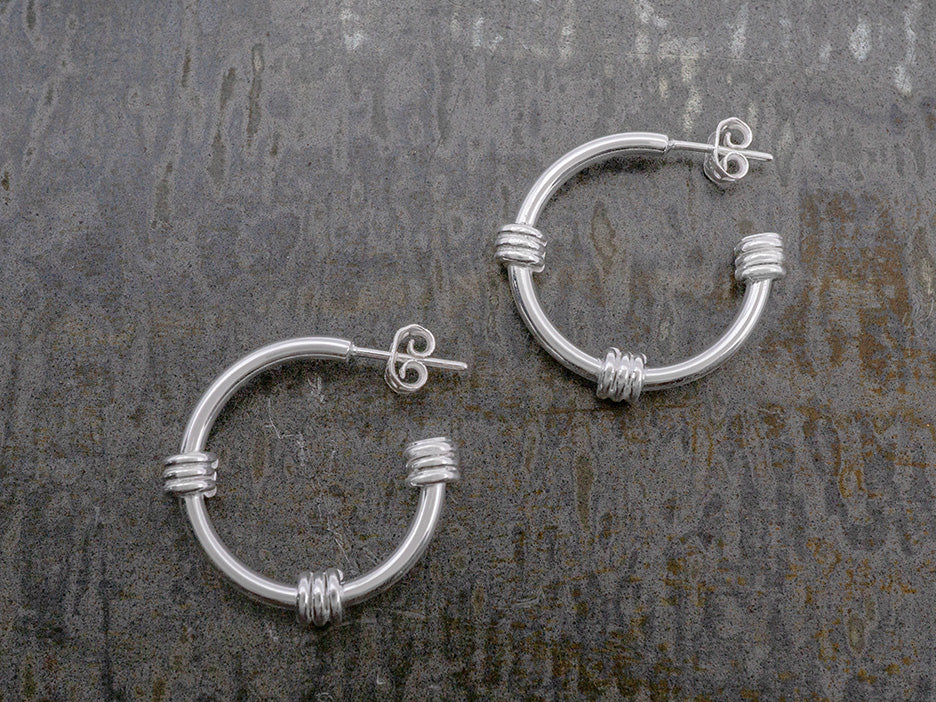 Silver Hoop with Coils