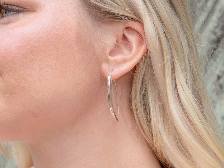 Squared Arc Earring on Long Wire