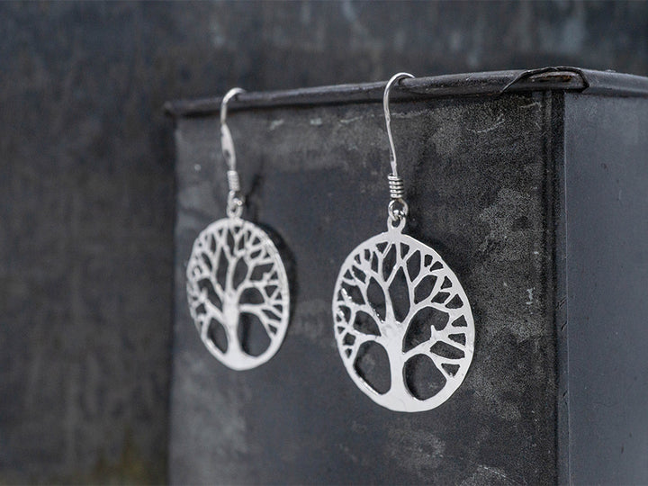 Round Tree of Life Earring on Hook