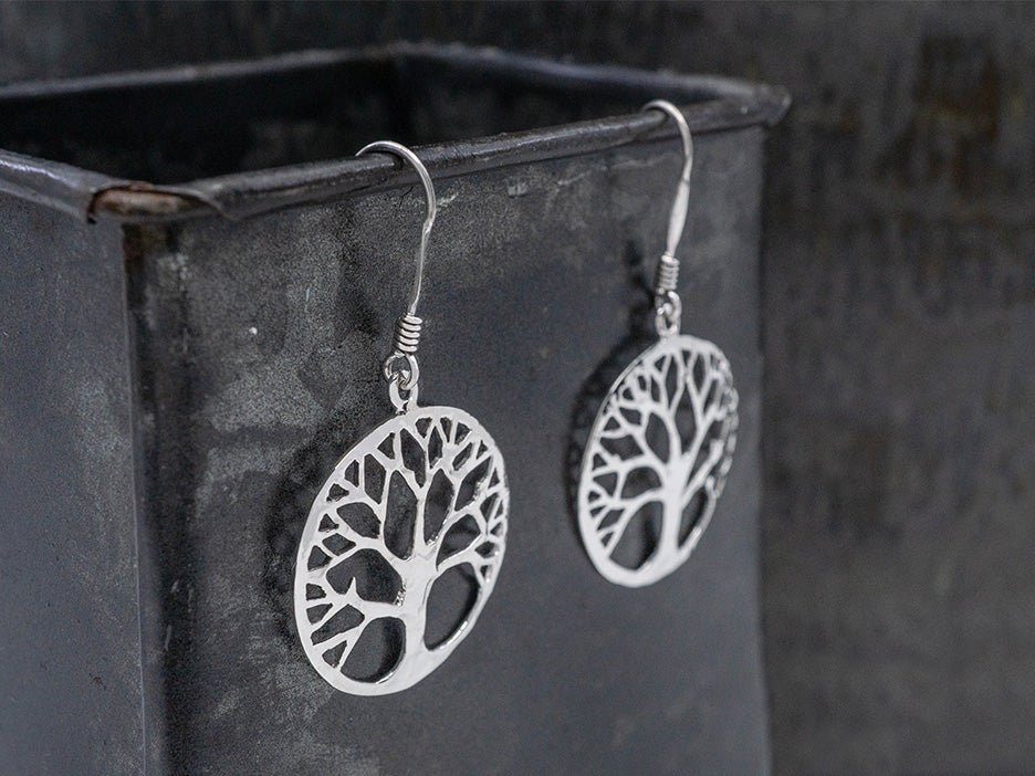 Round Tree of Life Earring on Hook