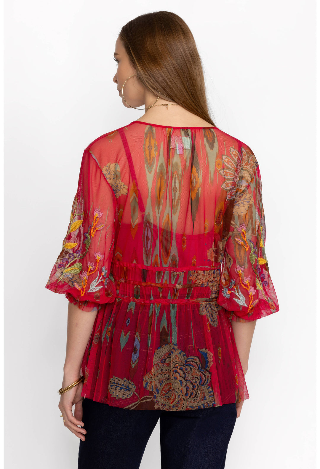 Johnny Was Feather Lark Mesh Blouse