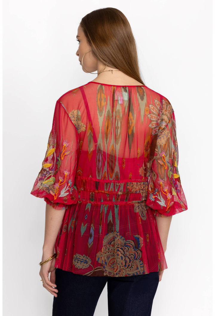 Johnny Was Feather Lark Mesh Blouse
