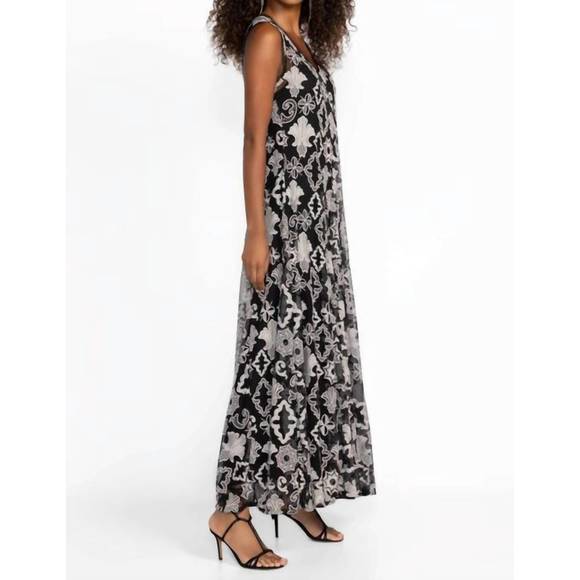 Johnny Was Mazzy Bias Dress, Black