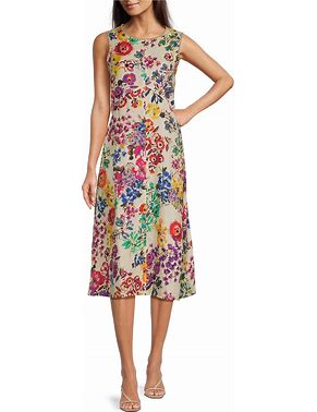 Johnny Was Evalon Linen Chevron Tank Dress