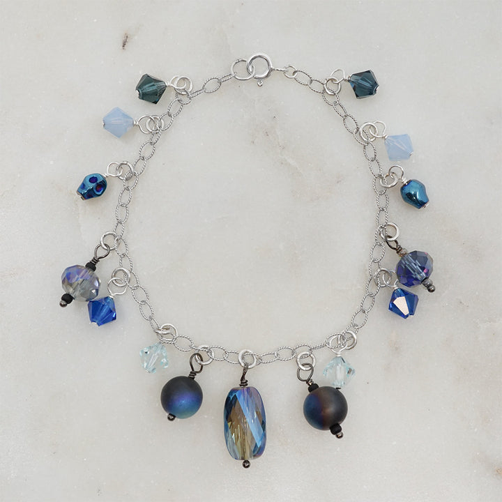 Blue Goth Charm Bracelet